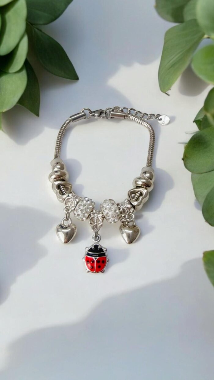 Bracciale Charms Coccinella e Cuori - Chic mode germogli