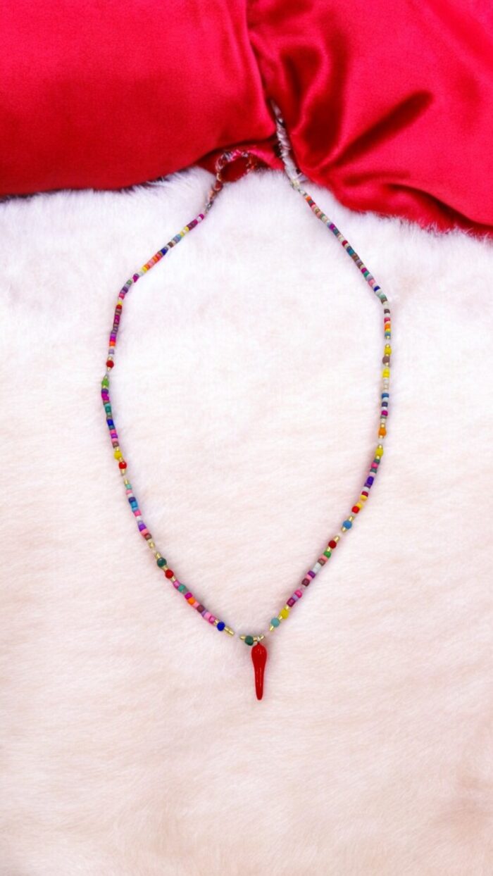 Collana Multicolor A Perline Con Corno chic mode germogli