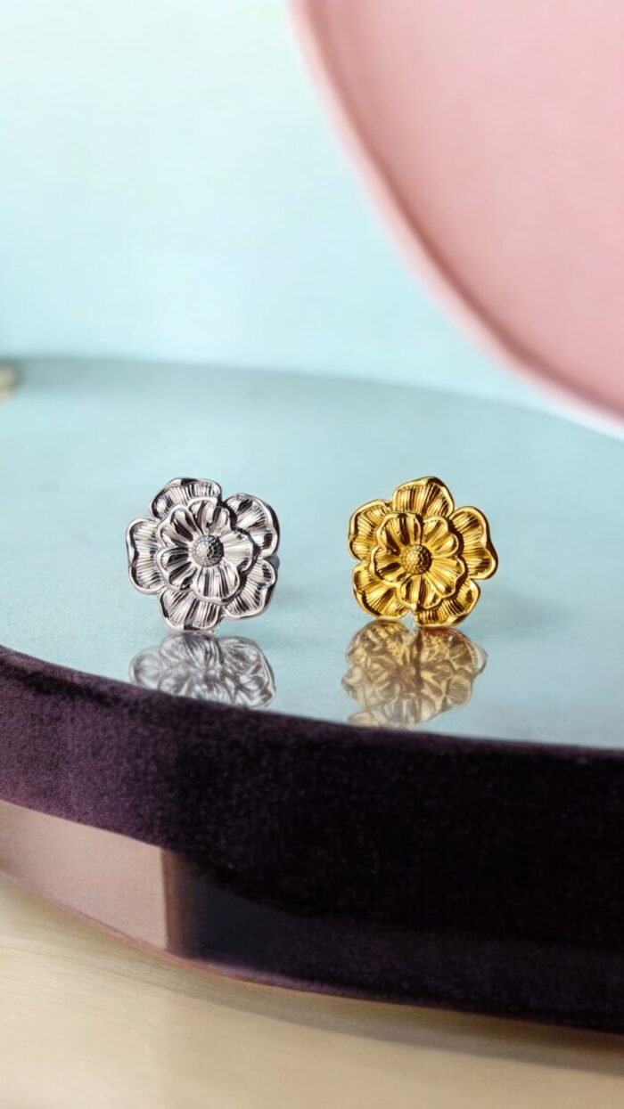 Anello Fiore in Acciaio Inossidabile – Eleganza Naturale senza Tempo