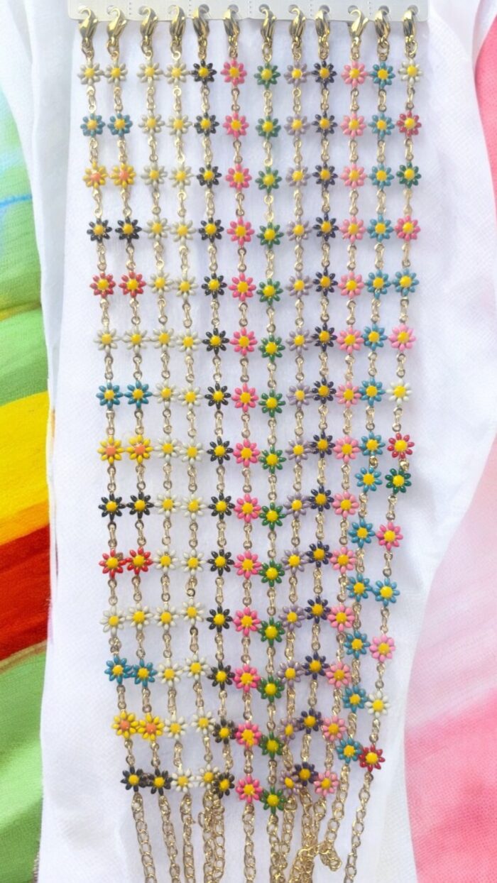Cavigliera A Catena Camomilla Multicolor Chic Mode Germogli