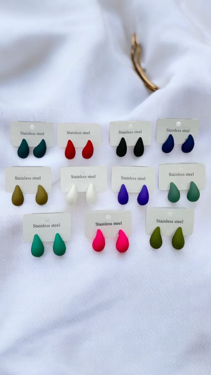 Orecchini Multicolor A Gomma Forma Goccia Chic Mode Germogli