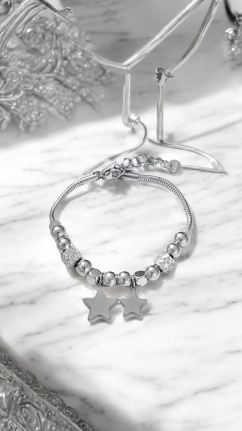 Bracciale Semirigido Stelle Acciaio Inox