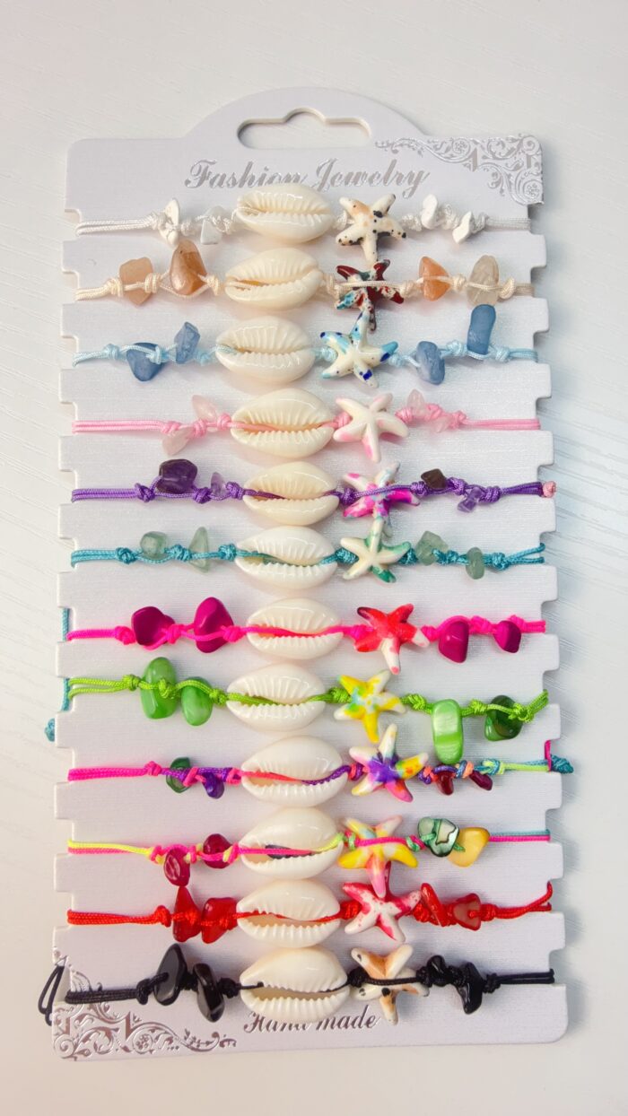 Bracciale Corda con Conchiglia e Stella Marina - Multicolor Codice S23 - immagine 2