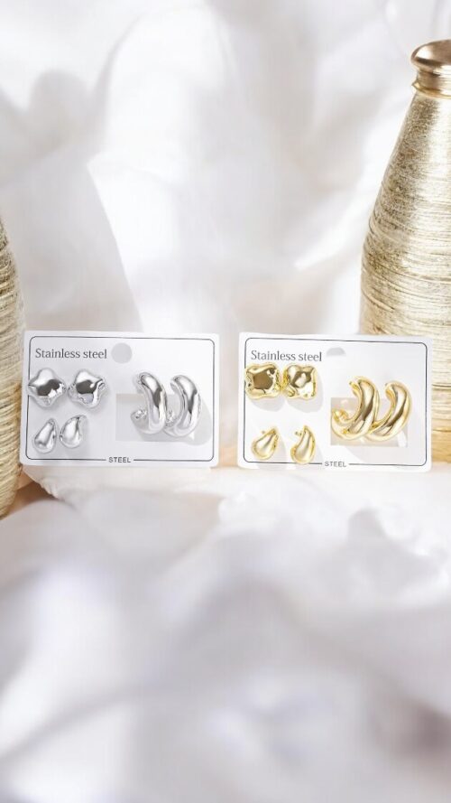 Orecchini Set Codice D-223 in Color Oro ed Argento