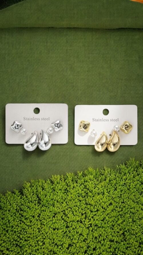 Orecchini Set Codice D-233 in Color Oro ed Argento