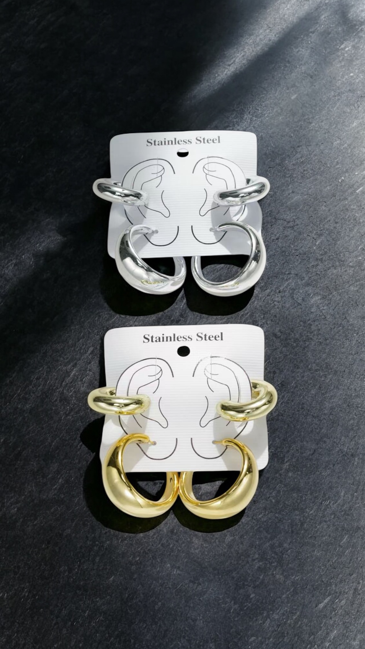 Orecchini Set Air Cuff Codice D-294 in Color Oro ed Argento