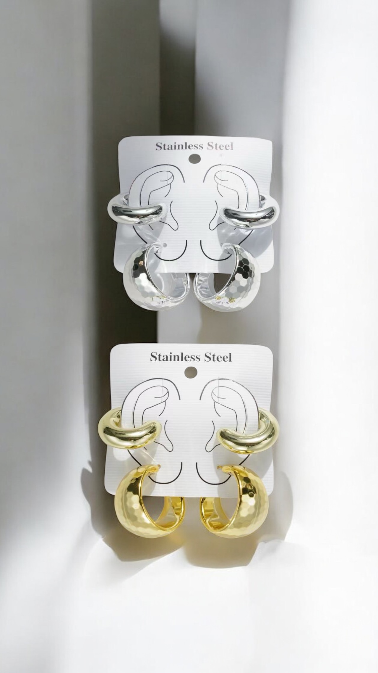 Orecchini Set Air Cuff Codice D-295 in Color Oro ed Argento