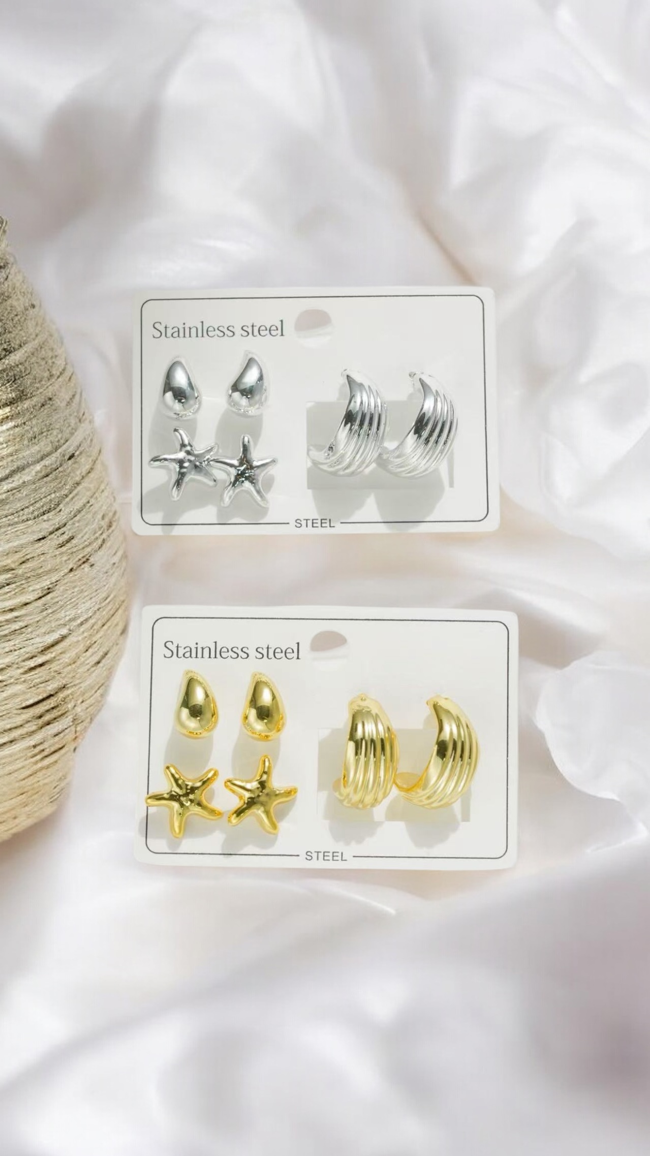 Orecchini Set Codice D-322 in Color Oro ed Argento